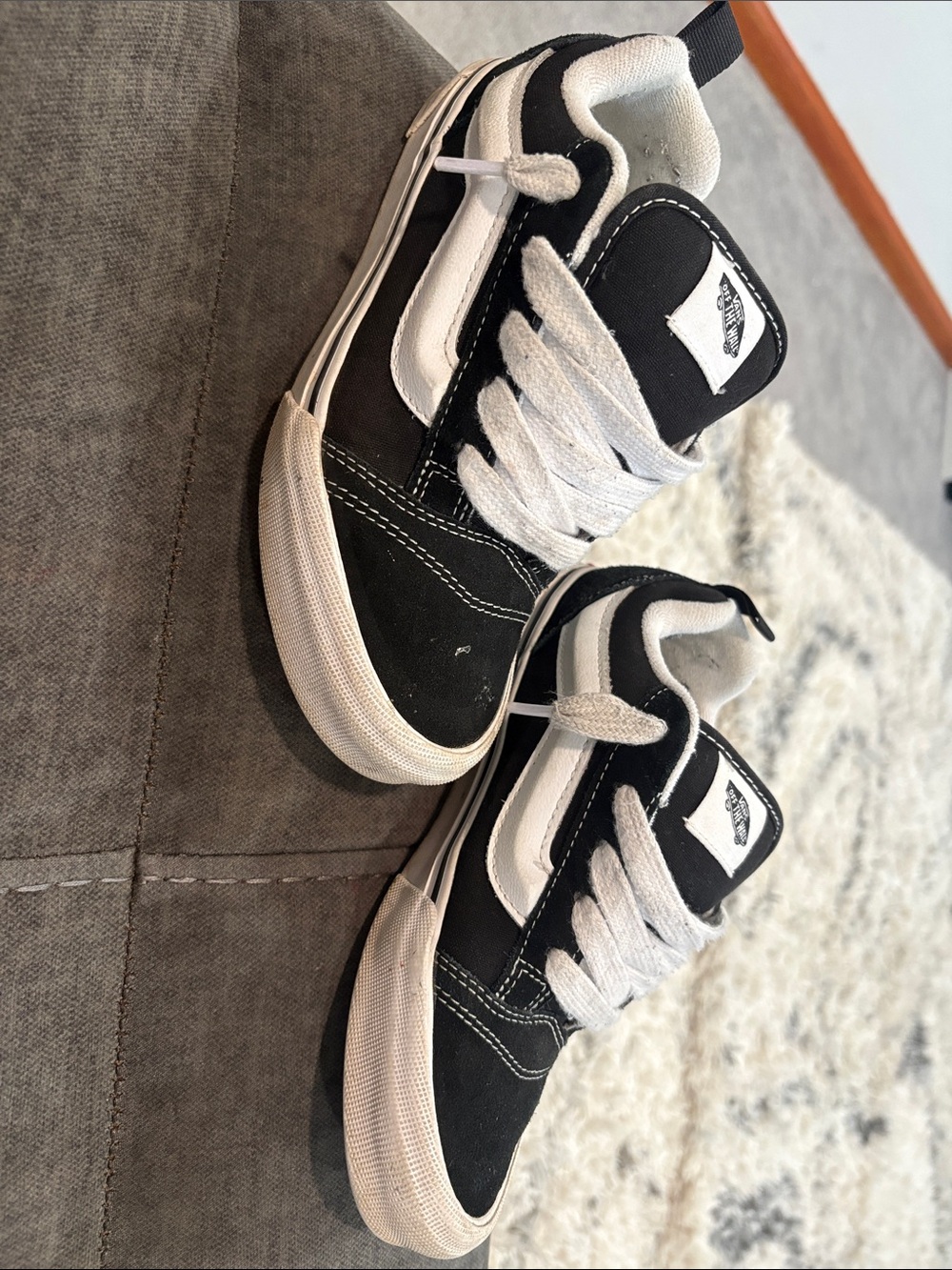 Vans Kids Black and White Low-Top Skate Sneakers